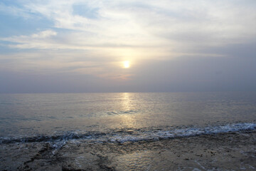 Obraz premium natural background beautiful sunset over the sea