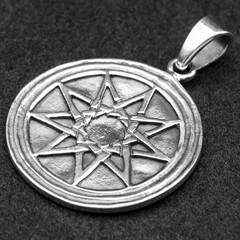 Silver pendant. 925 silver. Occult accessory, dark magic. Satan, Baphomet, Devil, 666, Lilith....