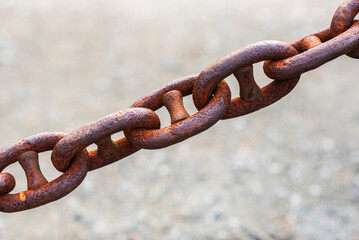 Old rusty large chain.