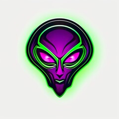 hand drawn alien mascot logo 