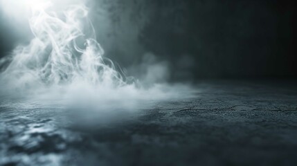 Photograph of Smoke on a Cement Floor with Defocused Background