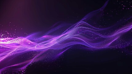 Obraz premium Purple Wave Glow - Lighting Effect Abstract Background