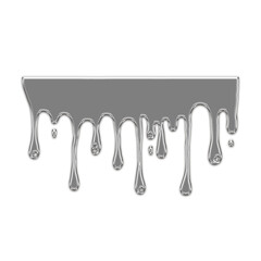 Chrome fluid shape. Abstract dripping liquid mercury metallic icon. Aluminum shape design element isolated on transparent background. Futuristic style