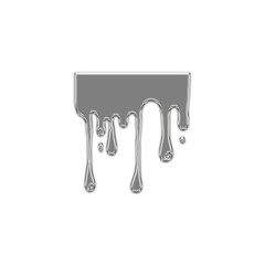 Chrome fluid shape. Abstract dripping liquid mercury metallic icon. Aluminum shape design element isolated on transparent background. Futuristic style