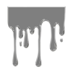 Chrome fluid shape. Abstract dripping liquid mercury metallic icon. Aluminum shape design element isolated on transparent background. Futuristic style