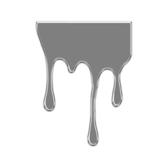Chrome fluid shape. Abstract dripping liquid mercury metallic icon. Aluminum shape design element isolated on transparent background. Futuristic style