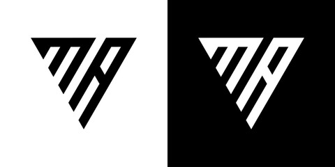 MA letter vector logo abstract combination of triangles - obrazy, fototapety, plakaty