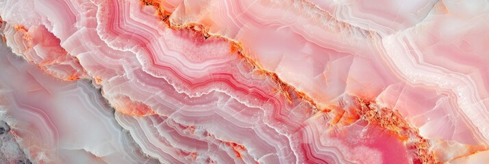 Pink Onyx Crystal Marble Texture, Icy Colors and Polished Quartz Stone Background for Interior and Exterior Home Decoration, Ceramic Tile Surfaces
