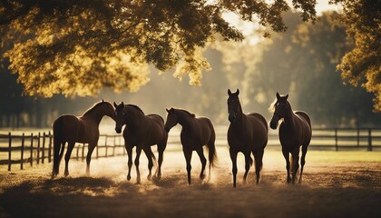 portrait of Thoroughbred Yearlings
