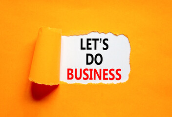 let is do business symbol. Concept words let is do business on beautiful white paper. Beautiful...