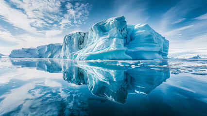 arctic ocean - glacier lagoon with blue sky