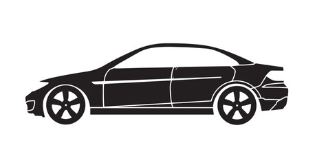 Sedan car silhouette side view