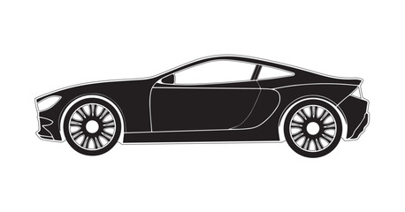 Sports car silhouette side view