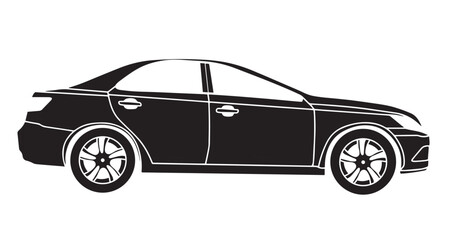 Sedan car silhouette side view