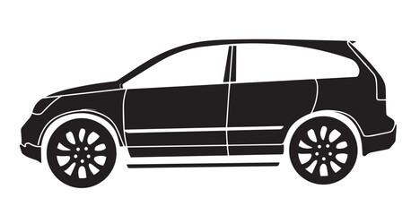 Fototapeta premium SUV car silhouette side view