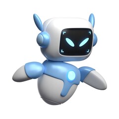 Variety of 3D Robot Expressions Illustration