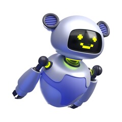 Variety of 3D Robot Expressions Illustration