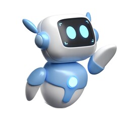 Variety of 3D Robot Expressions Illustration