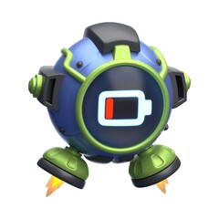 Variety of 3D Robot Expressions Illustration