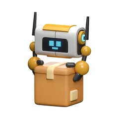 Variety of 3D Robot Expressions Illustration