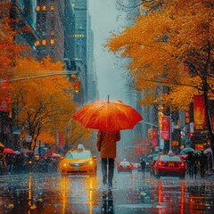 Umbrellas float above the ground when the rainy season arrives with an elegant background and urban atmosphere, with the concept of aesthetics, serenity, life, imagination, art. Generative Ai