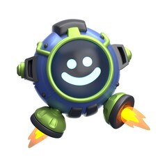 Variety of 3D Robot Expressions Illustration