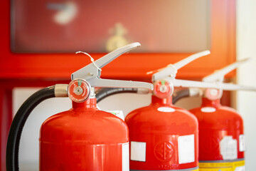 Engineer check fire suppression system,check fire extinguisher tank in the fire control room for...