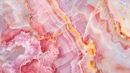 Pink Onyx Crystal Marble Texture, Icy Colors and Polished Quartz Stone Background for Interior and Exterior Home Decoration, Ceramic Tile Surfaces