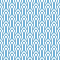 Blue seamless pattern with geometric shapes