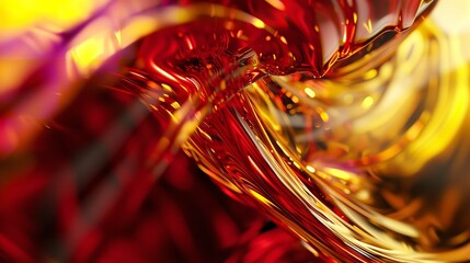 Red and Yellow Abstract - 8K Realistic Lighting