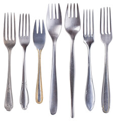 Shiny stainless fork set
