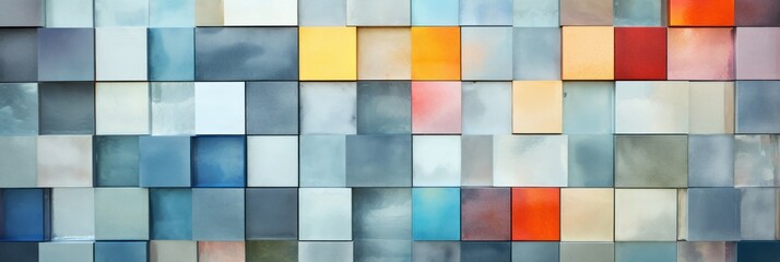Abstract colors and geometric shapes on a wall, , light Gray, shaped canvas, Kodak Colorplus, colorful patchwork 