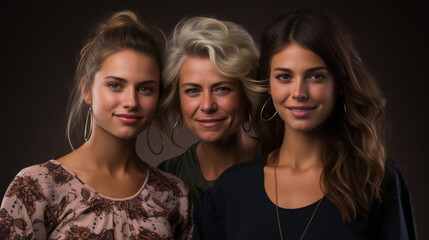Fototapeta premium Group of women of different ages united. Concept of women fighting for their rights. International Women's Day - March 8
