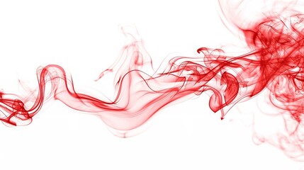 Abstract Composition - Swirling Movement of Red Smoke Lines