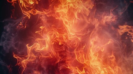 Fototapeta premium Vibrant Modern Wallpaper with Fire Flames and Smoke (8K)