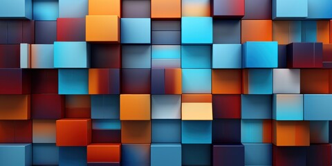 Abstract colorful colors and geometric shapes on a wall