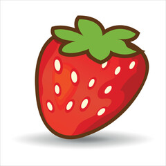 Obraz premium strawberry on white background. Strawberry icon. Vector on a gray background