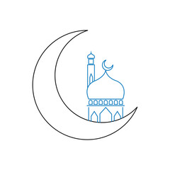 Ramadan icons.Vector line icon for eid ul fitr and eid ul adha. Muslim islamic feast.