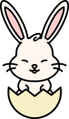 cute easter bunny cartoon with easter egg