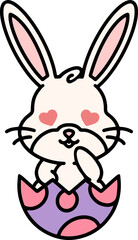 cute easter bunny cartoon with easter egg
