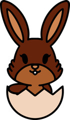 cute bunny in easter egg