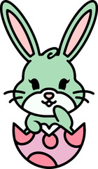 cute bunny in easter egg