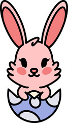 cute bunny in easter egg