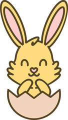 cute easter bunny in easter egg
