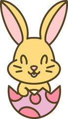 cute bunny in easter egg