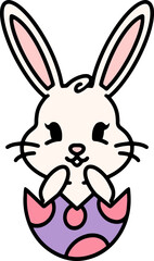 cute bunny in easter egg