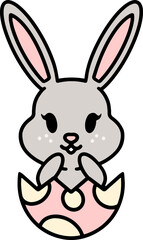 cute bunny in easter egg