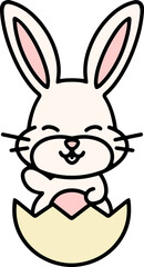 cute easter bunny in easter egg