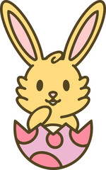 cute easter bunny in easter egg