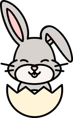 colorful easter bunny and easter egg